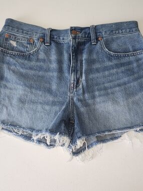Madewell Distressed Light Blue Denim Cutoff Shorts